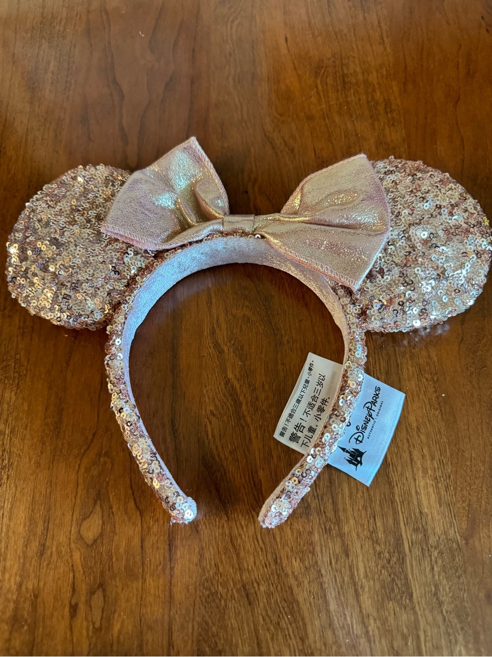 Disney Parks Rose Gold Sequin Minnie Mouse Ears